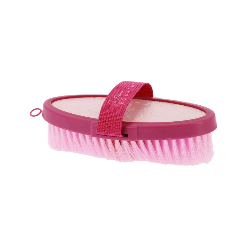 Equithème - Brosse lustrante Je T'aime rose | - Ohlala
