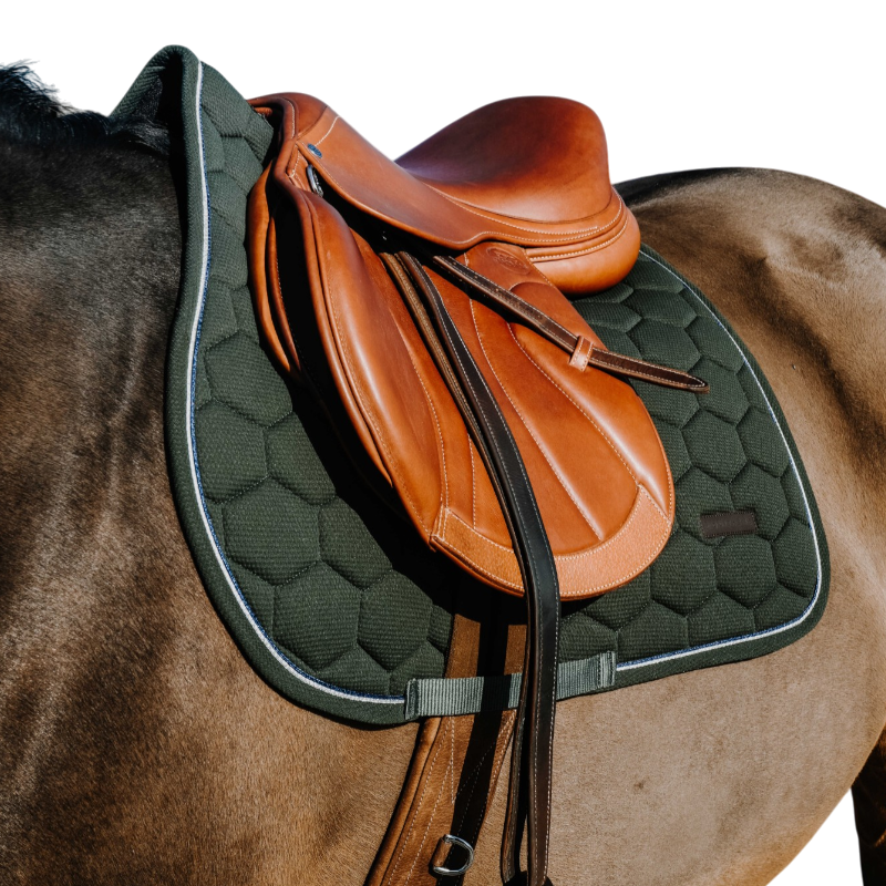 Equithème - Tapis de selle Honey vert foncé | - Ohlala