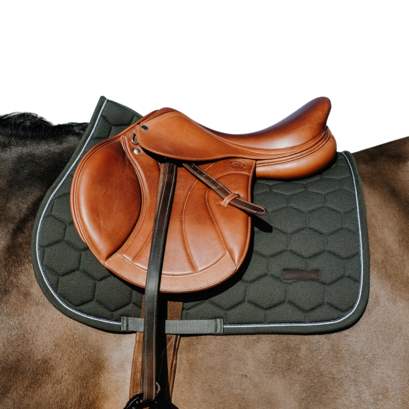 Equithème - Tapis de selle Honey vert foncé | - Ohlala