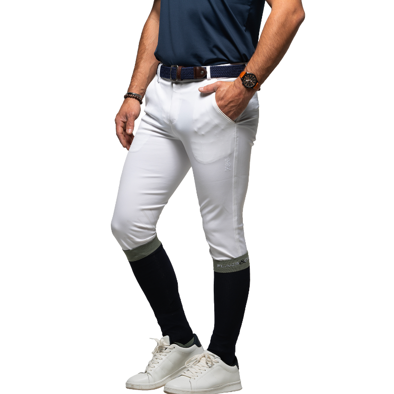 Flags & Cup - Pantalon d'équitation homme Lorenzo blanc