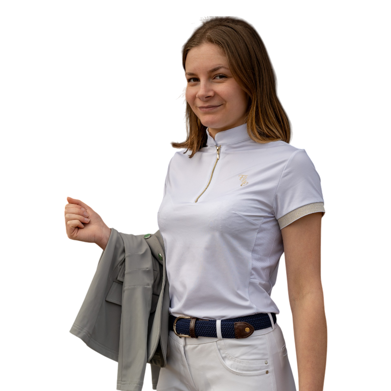 Flags & Cup - Polo de concours manches courtes femme Andria blanc