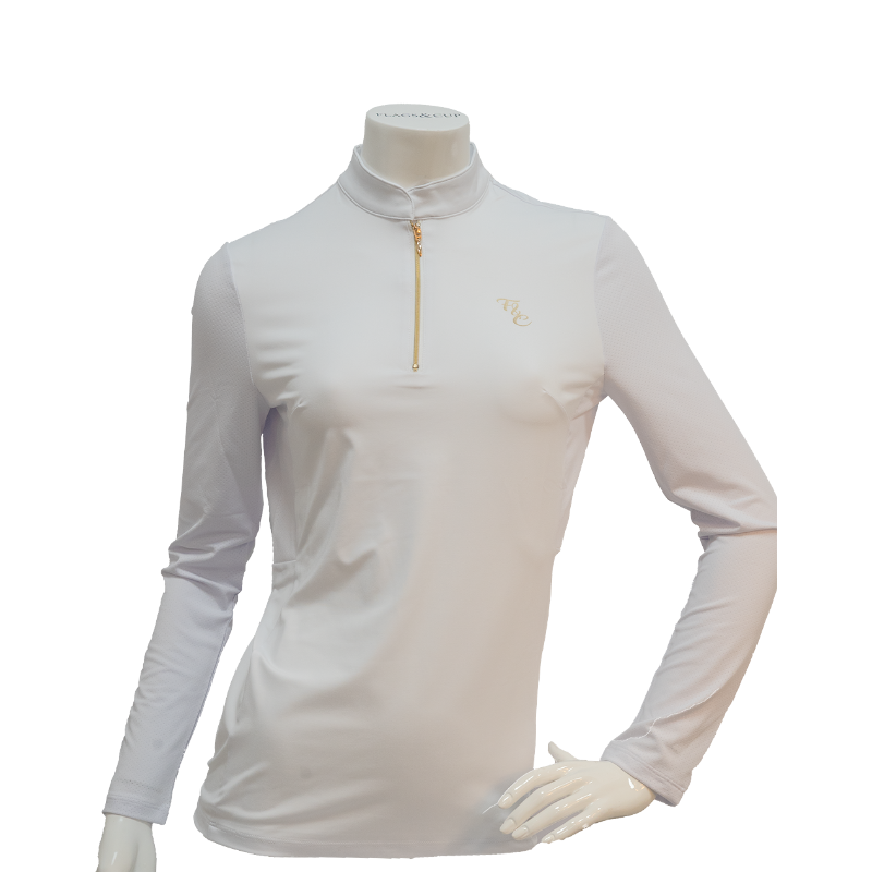 Flags & Cup - Women's long sleeve competition polo Andria white 