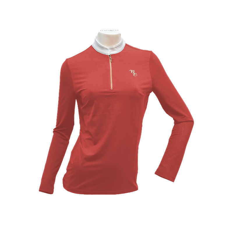 Flags & Cup - Women's long sleeve competition polo Andria cherry 