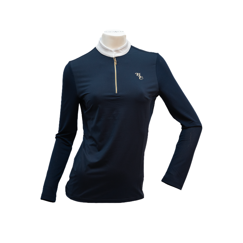 Flags & Cup - Women's Long Sleeve Competition Polo Andria Navy 