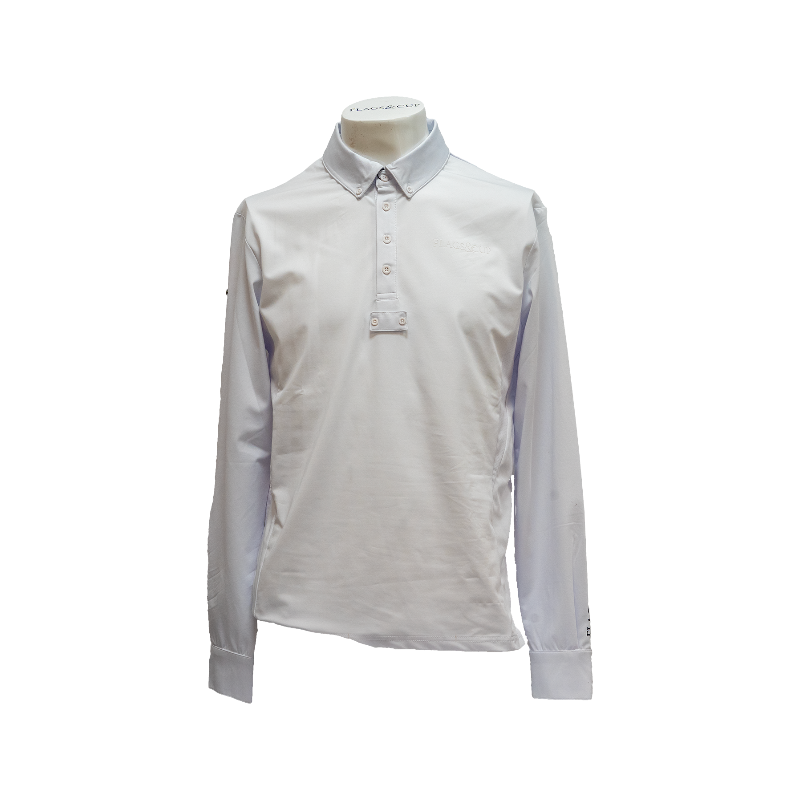 Flags & Cup - San Remo white long sleeve competition polo for men 