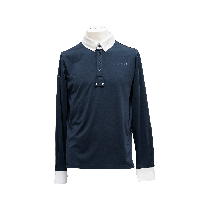 Flags & Cup - Men's Long Sleeve Competition Polo San Remo Navy 