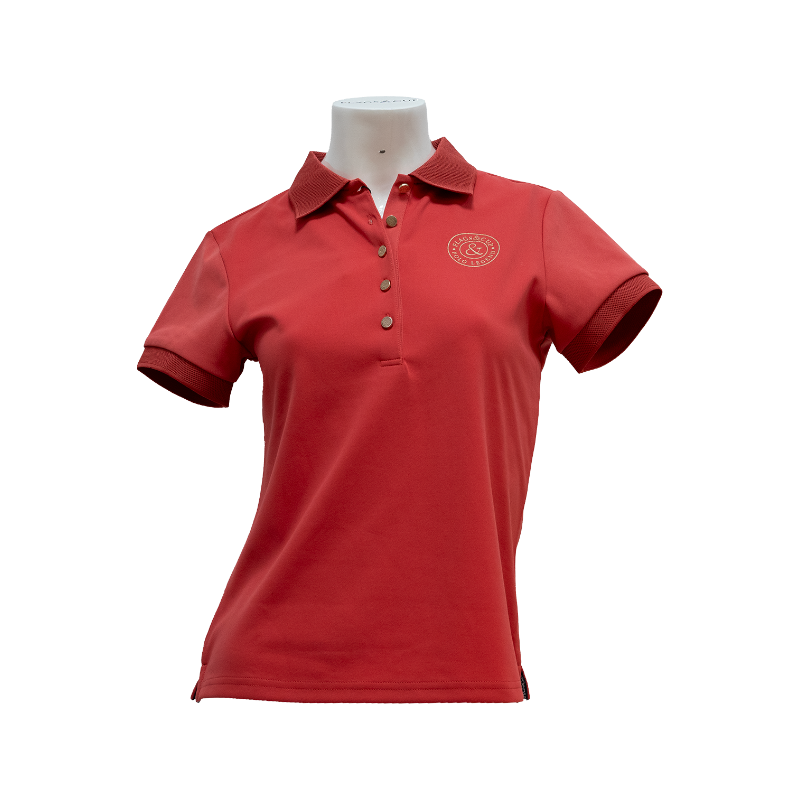 Flags & Cup - Polo piqué manches courtes femme Anzia cerise