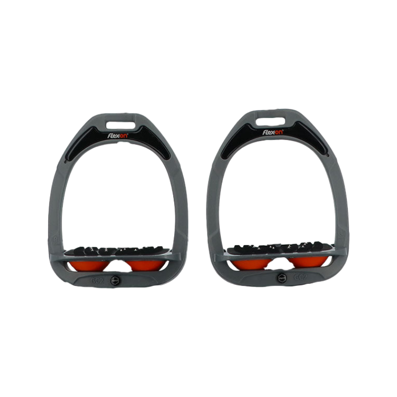 Flex On - Green Composite stirrups inclined floor ultra grip grey/grey/orange