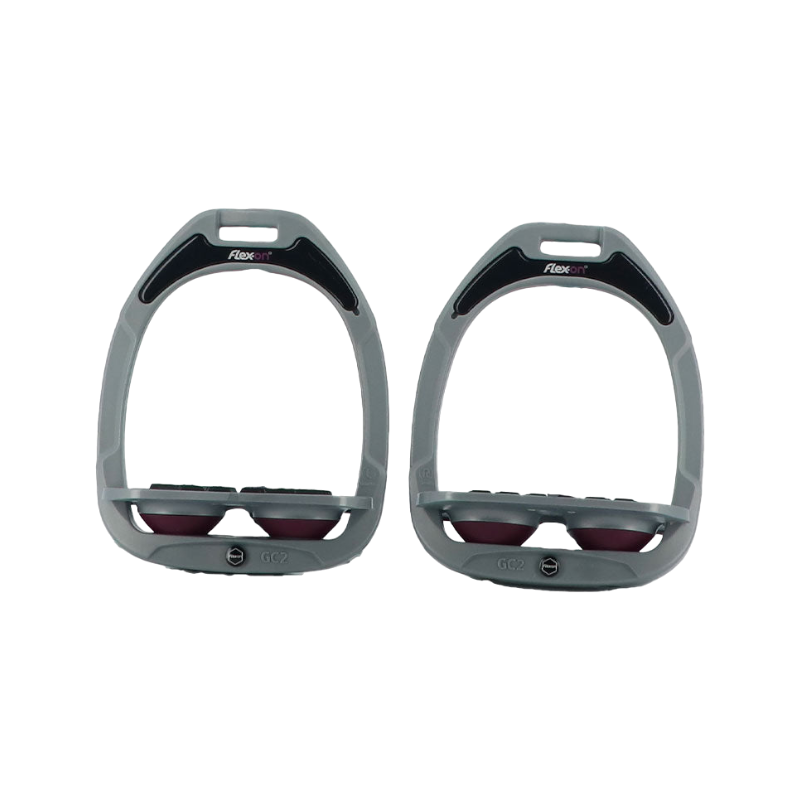 Flex On - Green Composite grip stirrups grey/grey/plum