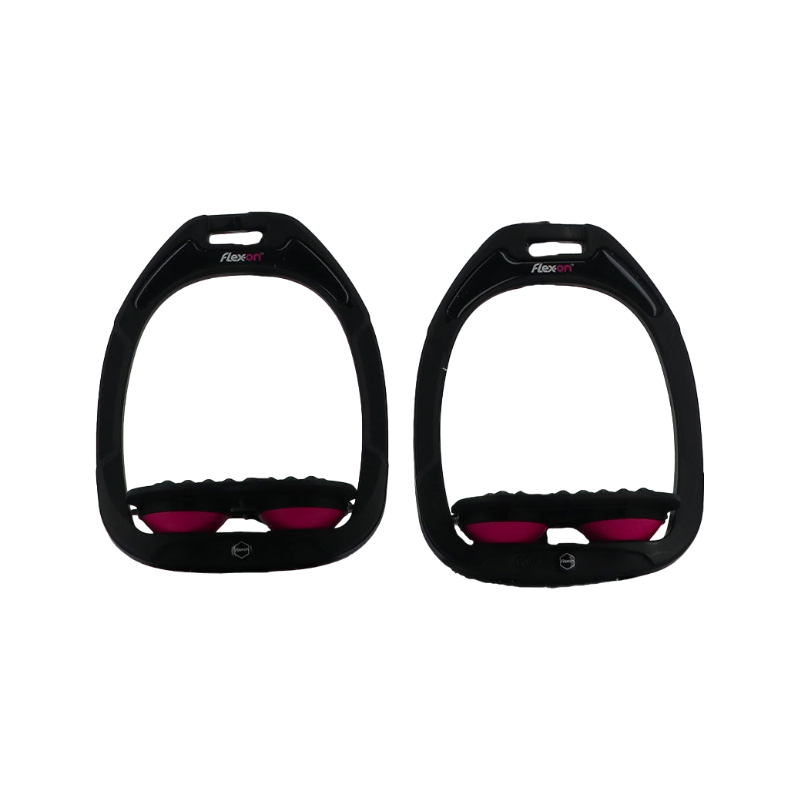 Flex On - Green Composite endurance stirrups black/black/pink