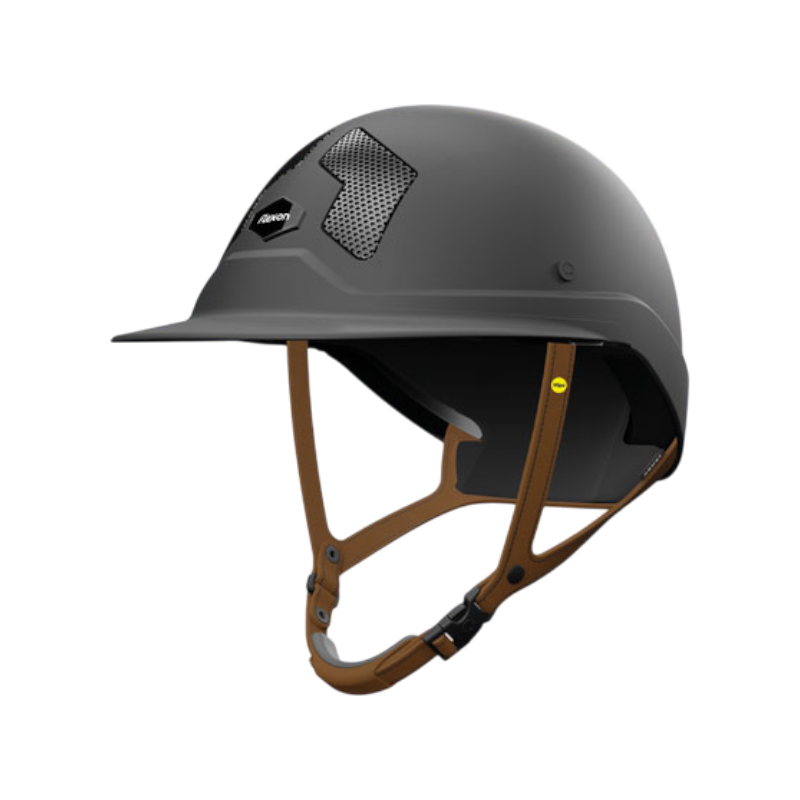 Flex On - Casque d'équitation Armet Dark MIPS jugulaire marron visière Mixte
