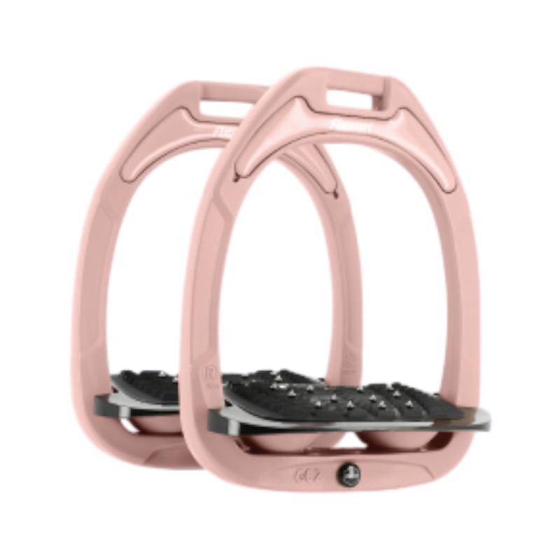 Flex On - Limited edition - Ultra grip peach angled Green Composite stirrups 