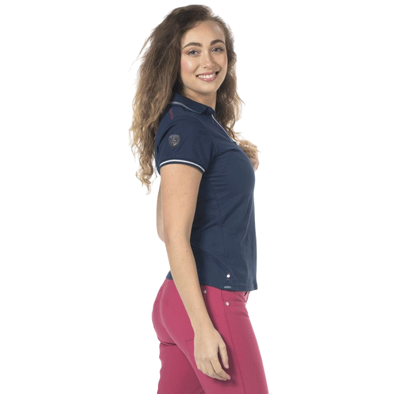 Flags &amp; Cup - Rosa navy women's short-sleeved polo shirt