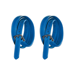 Flags & Cup - Etrivières nylon gainé et cuir bleu électrique | - Ohlala