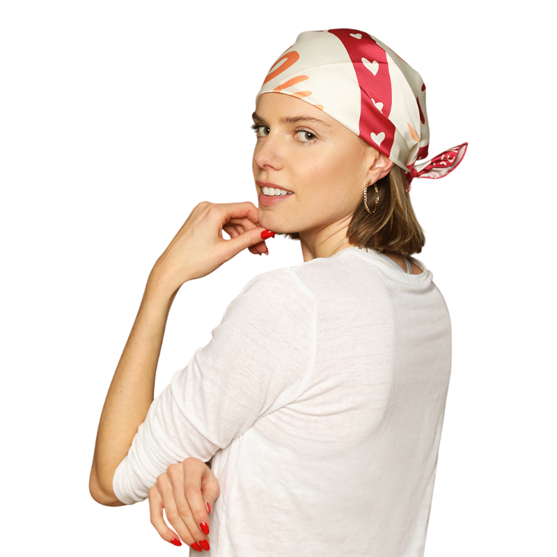 GEM - Foulard Icare crème/ rose | - Ohlala