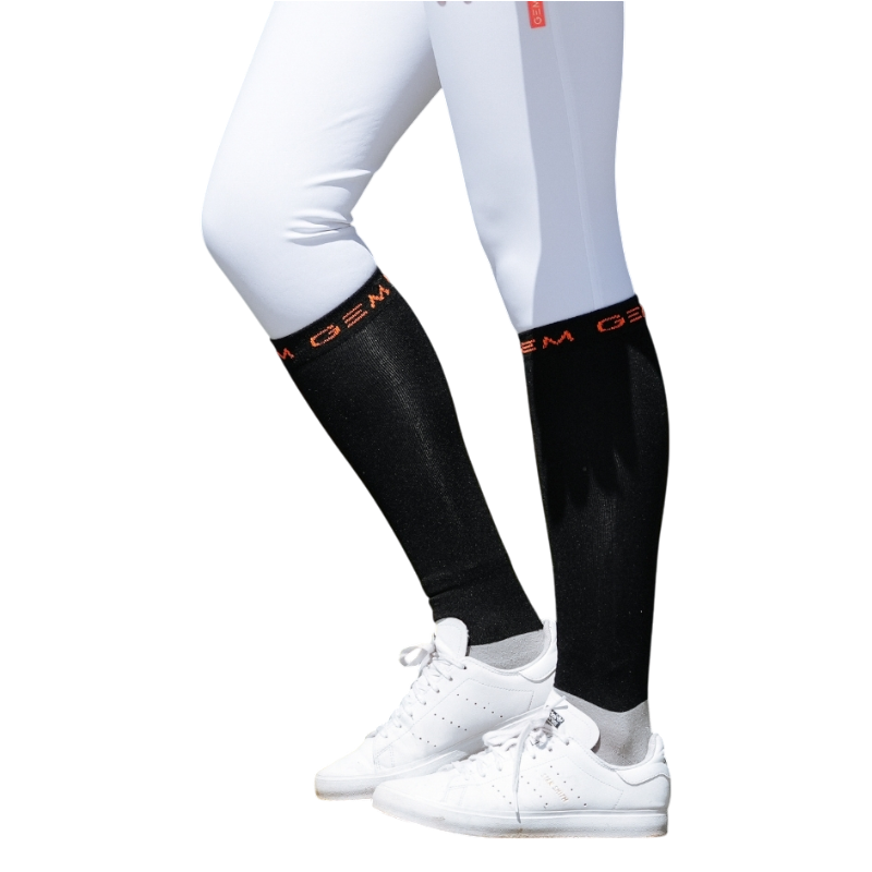 GEM - Chaussettes Love noir/ corail (x2)