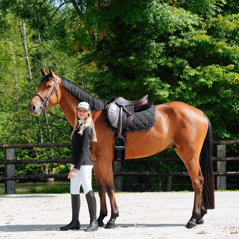 GEM - saddle pad Black/ green love 