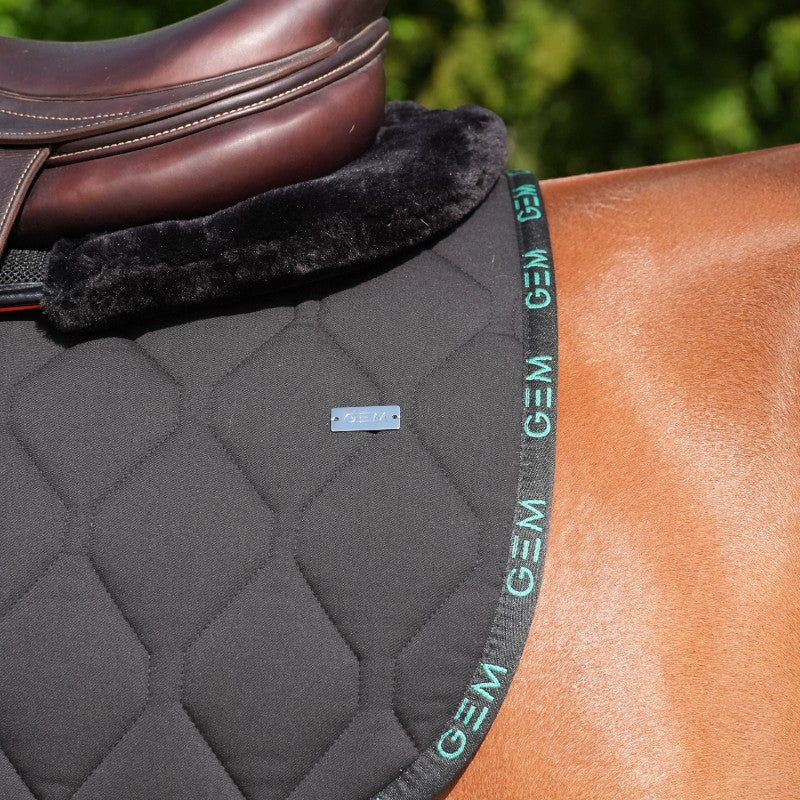 GEM - saddle pad Black/ green love 