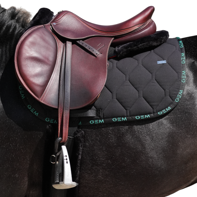 GEM - saddle pad Black/ green love 