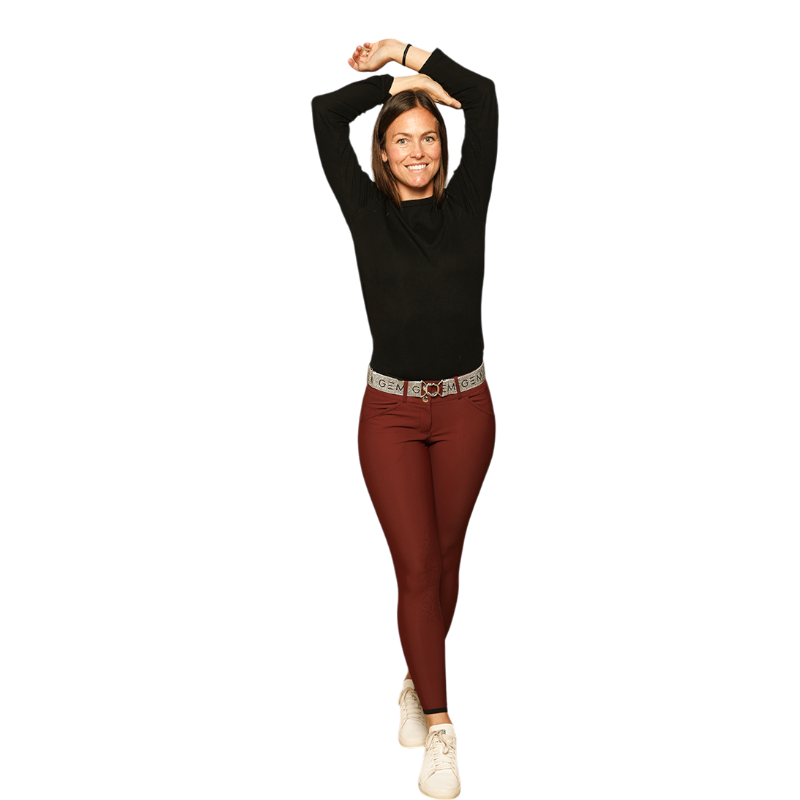 GEM - Women's riding pants John knee grip burgundy 