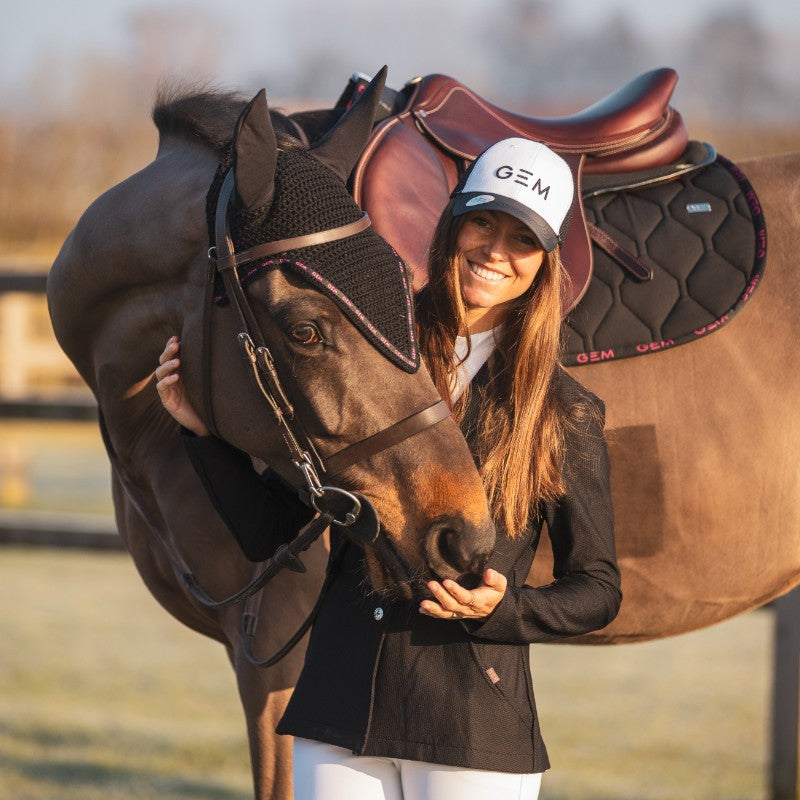 GEM - saddle pad Black/ pink love 