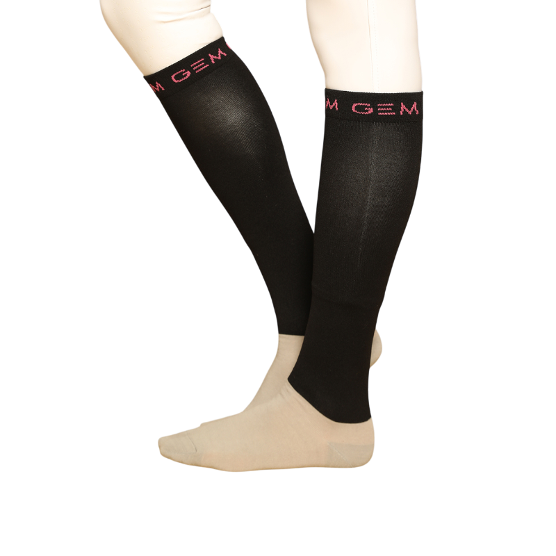 GEM - Chaussettes Love noir/ rose