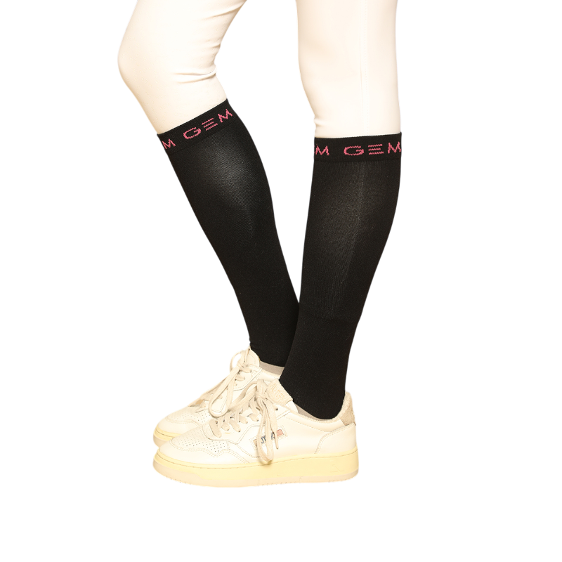 GEM - Chaussettes Love noir/ rose