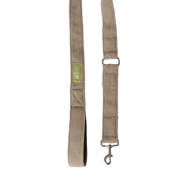 GEM Equitation - Khaki corduroy dog ​​leash 