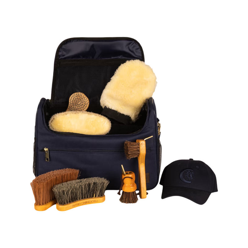 Grooming Deluxe - Set Grooming bag de pansage  marine + brosses | - Ohlala