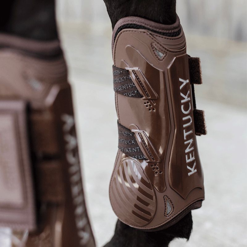 Kentucky Horsewear - Guêtres ouvertes velcro marron | - Ohlala