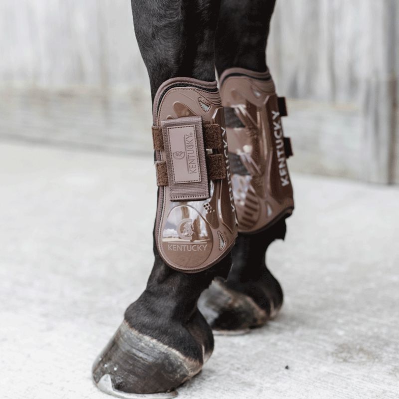 Kentucky Horsewear - Guêtres ouvertes velcro marron | - Ohlala