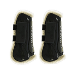 Kentucky Horsewear - Open Front Boots Velcro Vegan Sheepskin Black | - Ohlala