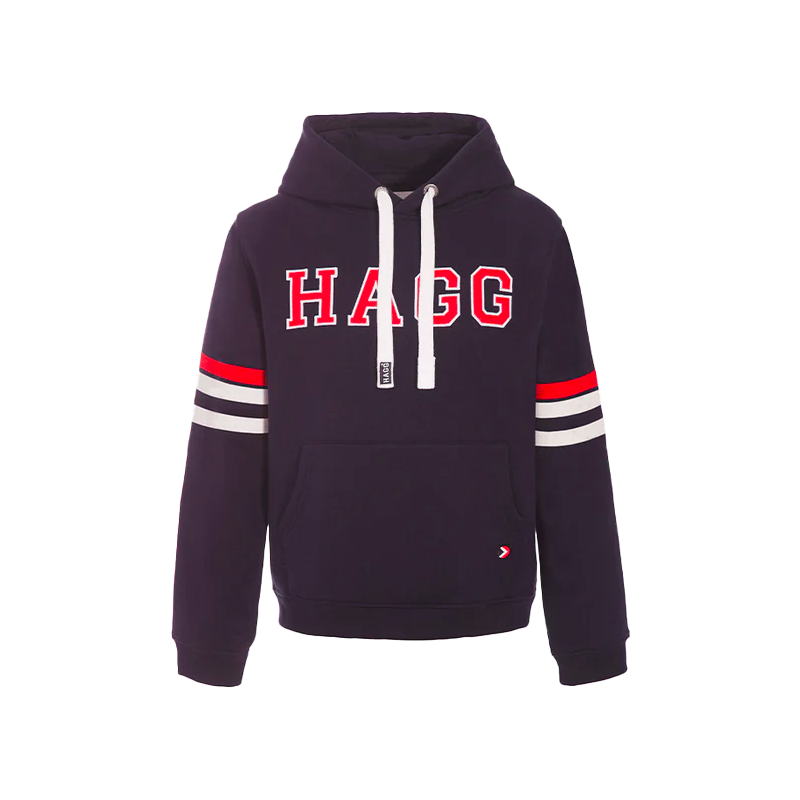 Hagg - Sweat hoodie à capuche Marine/ Rouge | - Ohlala