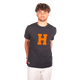 Hagg - T-shirt manches courtes homme marine/ orange | - Ohlala