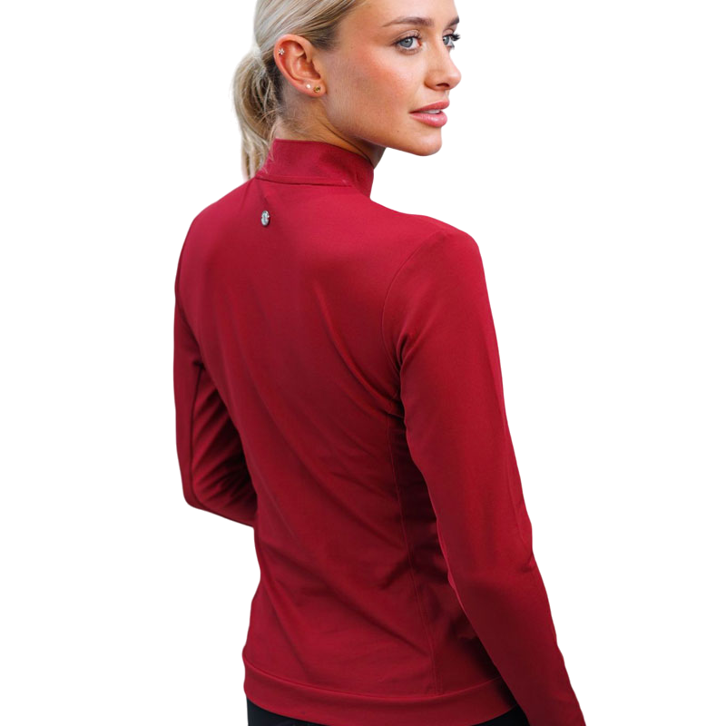 Harcour - Pacific ruby ​​red women's long-sleeved technical polo shirt