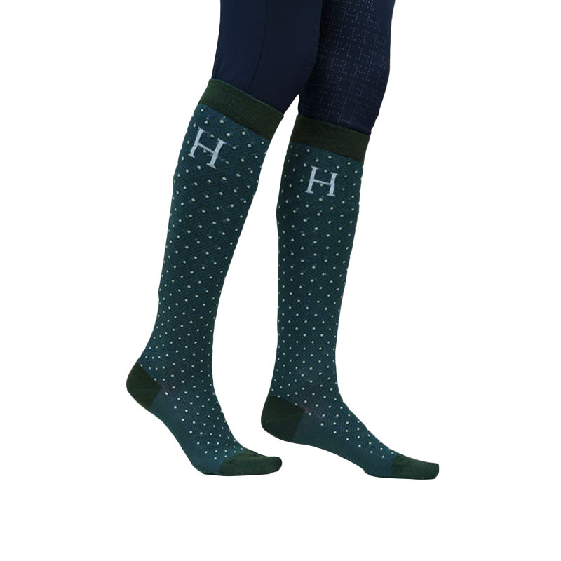 Harcour - Mermaid riding socks khaki/navy/ruby red (x3)