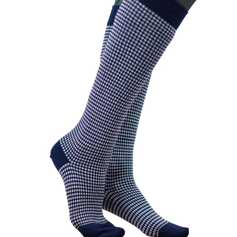 Harcour - Spiral tweed riding socks navy/white (x1)