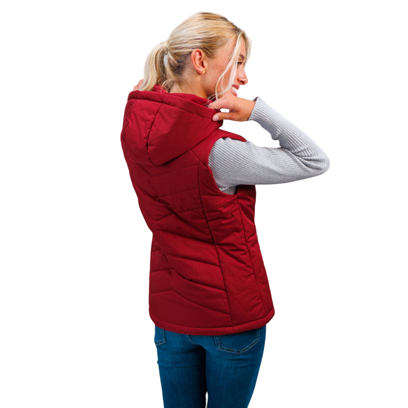 Harcour - Best of women's sleeveless down jacket ruby ​​red