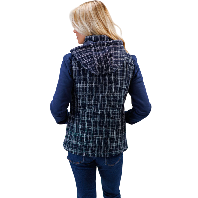 Harcour - Best of tweed women's sleeveless jacket navy/white