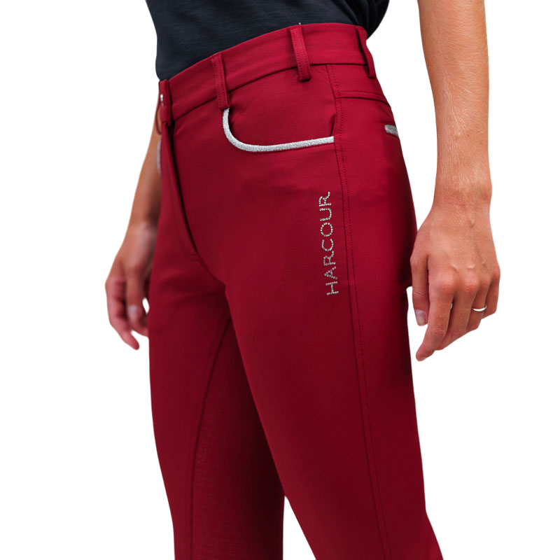 Harcour - Women's full grip Boogie riding pants ruby ​​red