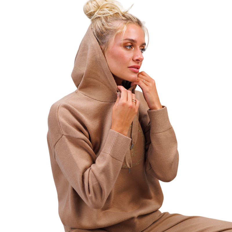 Harcour - Sweat à capuche femme Pretty camel