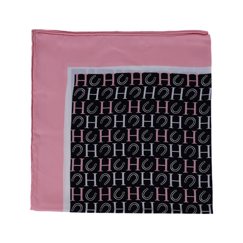 Harcour - Foulard Sarja noir/ rose/ blanc