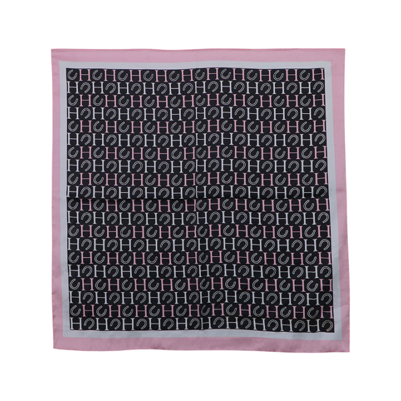 Harcour - Foulard Sarja noir/ rose/ blanc
