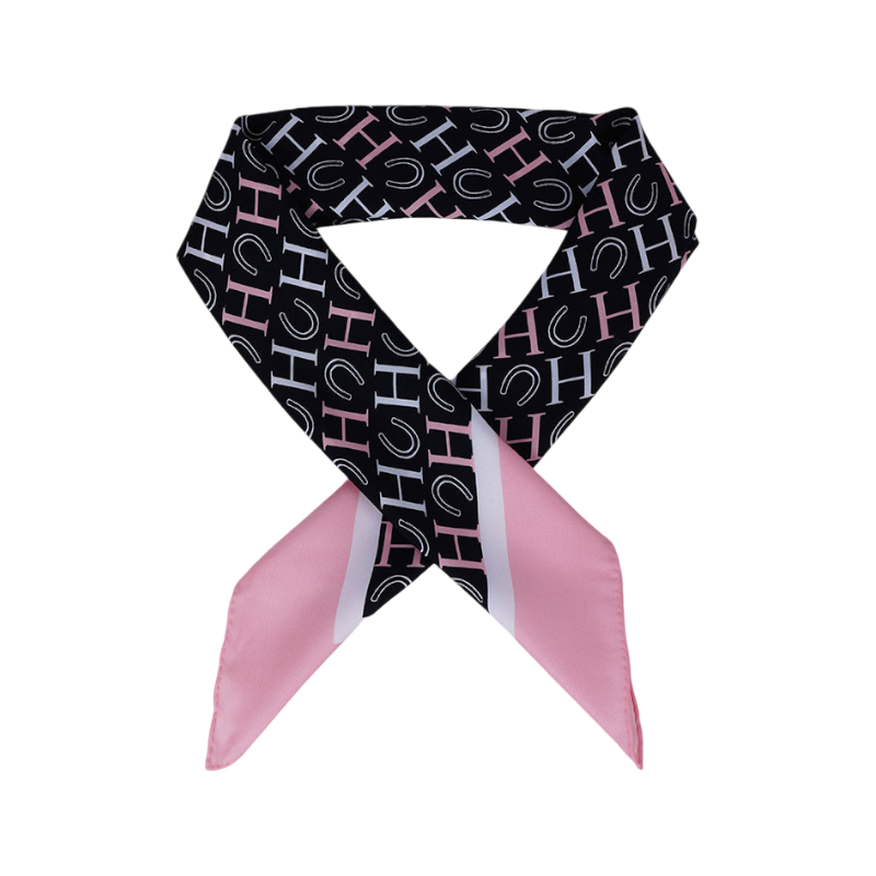 Harcour - Foulard Sarja noir/ rose/ blanc