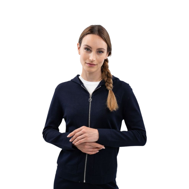 Harcour - Dames sweat lange mouwen met rits Amelie marine