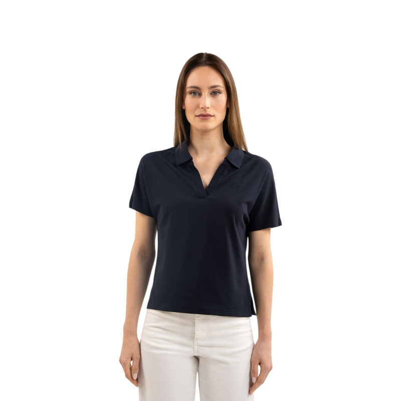 Harcour - Polo donna manica corta Capella blu navy