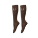 Harcour - Chaussettes d'équitation Happy à pailettes cacao (x2)