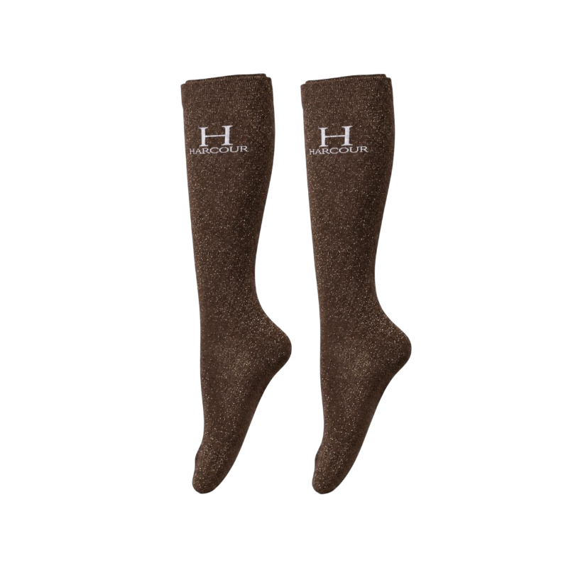Harcour - Happy rijsokken met cacao glitters (x2)