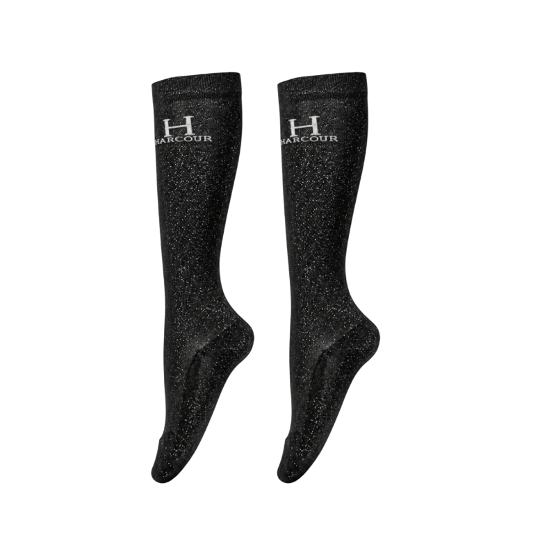 Harcour - Happy Glitter Riding Socks Black (x2)