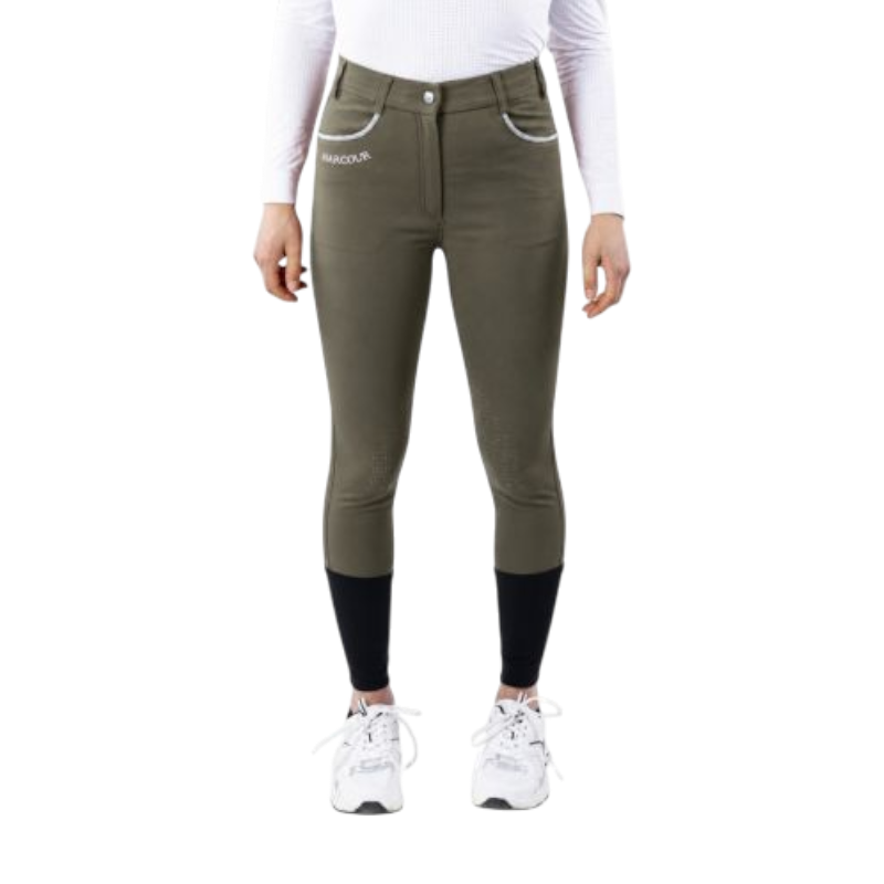 Harcour - Pantalon d'équitation femme Jaltika vert olive